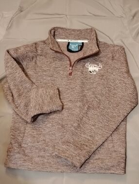 Kids Half-Zip Sweatshirt - Taupe Heather